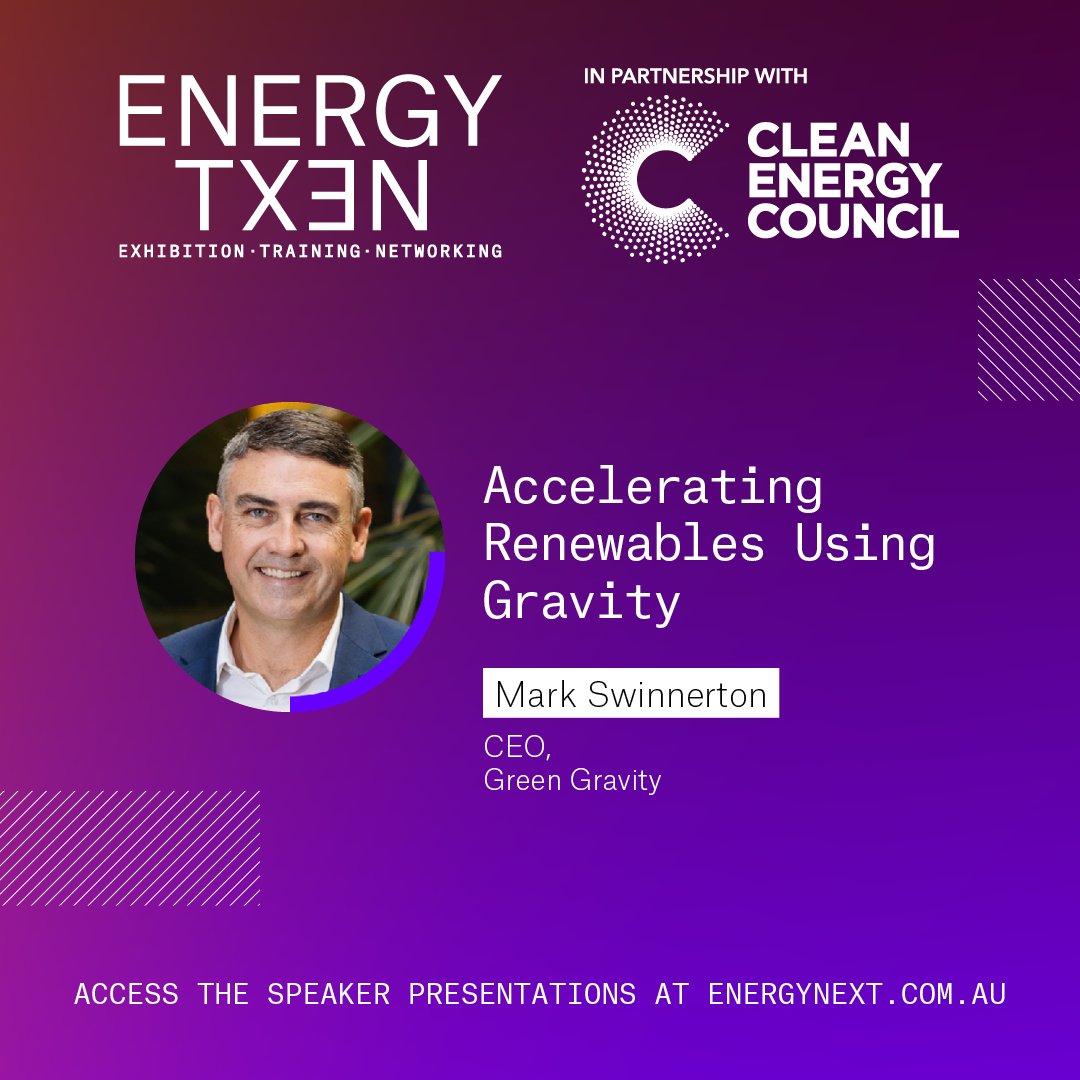 During the #EnergyNextAU 2023 session, Mark Swinnerton from Green Gravity delivered an informative presentation on the concept of "Accelerating Renewables Using Gravity."

Access the FREE speaker presentations here energynext.com.au/en-gb/educatio…!