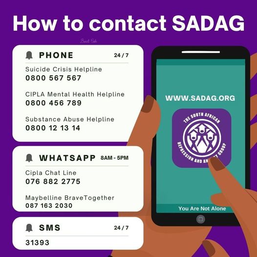 GCISNorthernCap's tweet image. Help is always available. Someone is there to lend an ear. #AskForHelp
#SADAG
