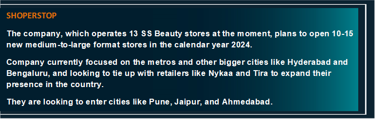 analystmohalla's tweet image. #SHOPERSTOP which operates 13 SS Beauty stores at the moment, plans to open 10-15 new medium-to-large format stores in the calendar year 2024.