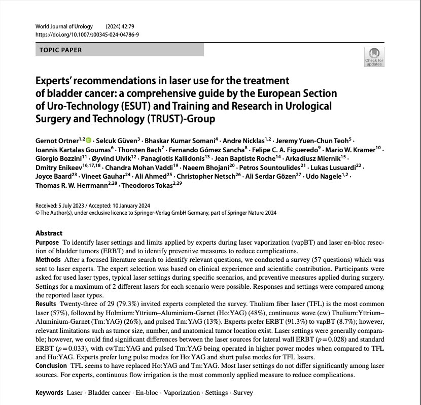 Theodoros Tokas (@theodorostokas) on Twitter photo Proper laser use in treating bladder cancer! Part 2. link.springer.com/article/10.100… . Thank you @NaeemBhojani7 <a href="/sountp/">Petros Sountoulides</a> <a href="/lusuardi_lukas/">Lukas Lusuardi</a> <a href="/DocGauhar/">DrG</a> <a href="/AliSerdarGozen/">AliSerdar Gözen</a> <a href="/trwherrmann/">Thomas RW Herrmann</a> <a href="/eauesut/">European Section of Uro-Technology (ESUT)</a> Proper laser use in treating bladder cancer! Part 2. link.springer.com/article/10.100… . Thank you @NaeemBhojani7 <a href="/sountp/">Petros Sountoulides</a> <a href="/lusuardi_lukas/">Lukas Lusuardi</a> <a href="/DocGauhar/">DrG</a> <a href="/AliSerdarGozen/">AliSerdar Gözen</a> <a href="/trwherrmann/">Thomas RW Herrmann</a> <a href="/eauesut/">European Section of Uro-Technology (ESUT)</a>
