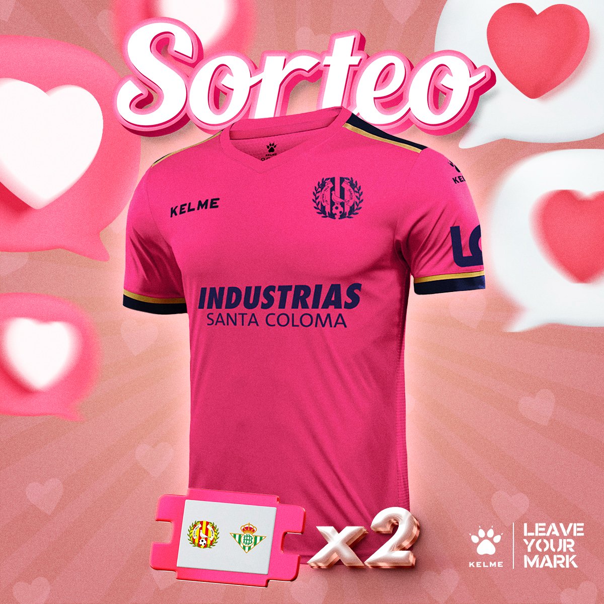 Hoy demostramos nuestro 𝓪𝓶𝓸𝓻 por el 𝐟𝐮𝐭𝐬𝐚𝐥 💘 sorteando una 𝒄𝒂𝒎𝒊𝒔𝒆𝒕𝒂 👕 y dos 𝒆𝒏𝒕𝒓𝒂𝒅𝒂𝒔 para el Industrias Santa Coloma - Betis* 🎟️

👥 Sigue a <a href="/Kelmesports/">KELME España</a> y <a href="/fsalagarcia/">Industrias Santa Coloma</a>
💬 Menciona a tu amig@ o pareja
🔄 Haz RT

⏳ Participa hasta el 21/02 a las 09:00h