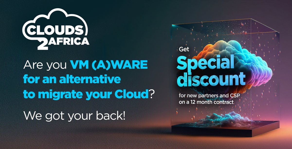 telcablesng's tweet photo. Need to Migrate your VMWARE Cloud?

We provide a seamless migration process for your IT infrastructure, giving your company more budget and time for your business.

Clouds2Africa. Low cost. Pay in local currency.

Find out more at: https://t.co/NkQ9SDXgy5 https://t.co/II0jmF4srh