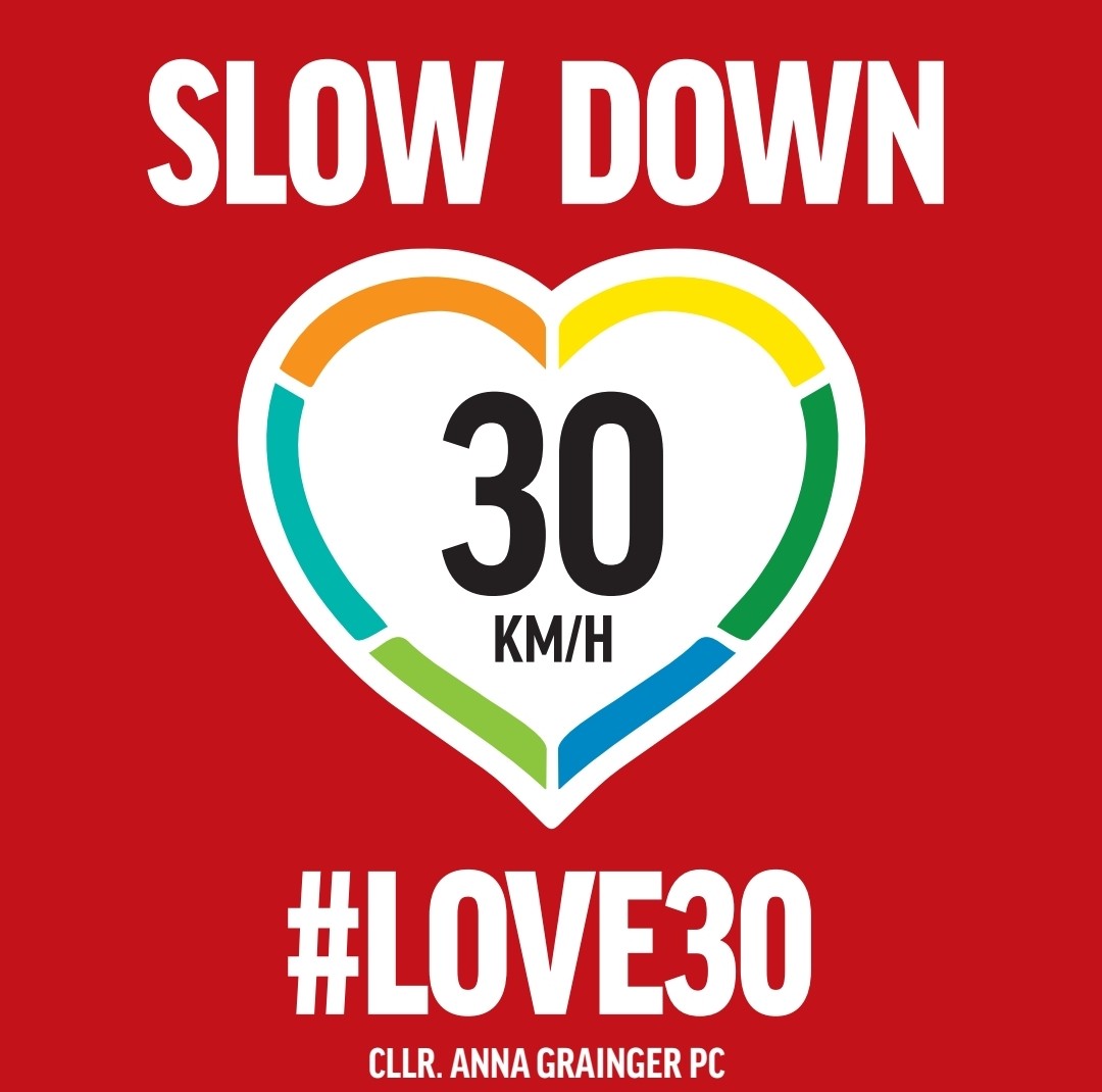 GraingerAnna's tweet image. ❤️LOVE YOUR 
NEIGHBOURHOOD❤️ 
Keep your loved ones safe in our estates. Join our #LOVE30 sticker community, a daily visual reminder that 30k/h is a limit, not a target. For more Info @agrainger@cllr.dlrcoco.ie
#HappyValentinesDay
#CommunityMatters #SlowDown
#ResidentsAssociation