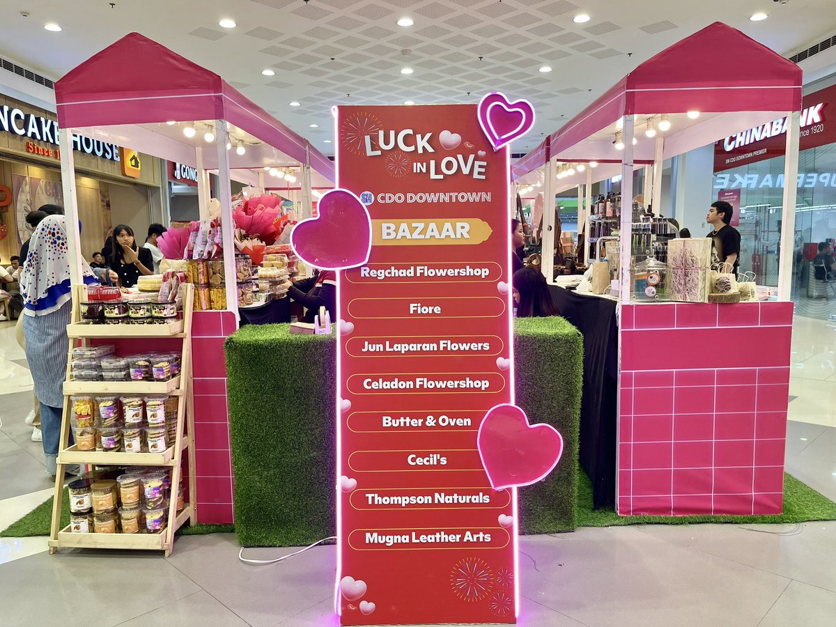 Last minute shopping for the perfect Valentine's Day gift for your special someone? 💝👩‍❤️‍👨

Explore different options here at SM CDO Downtown! 🤩

Come and celebrate #LuckInLoveAtSM this Valentine's Day! 💖 

#ExperienceTogetherAtSM 
#EverythingsHereAtSM  
#CDOLifestyle
