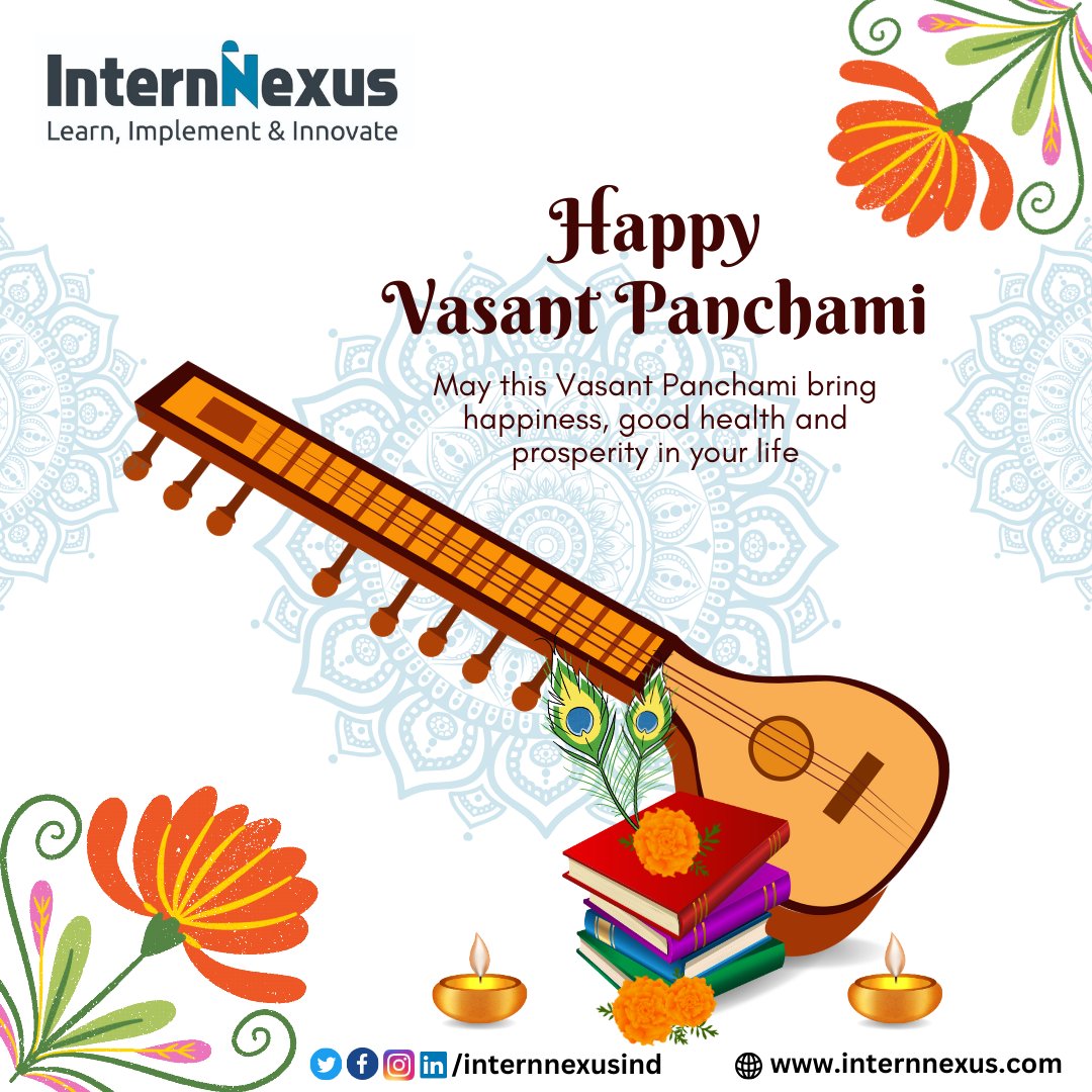Internnexusind's tweet photo. Wishing you a vibrant and joyful Vasant Panchami! 🌸
May this auspicious day bring renewal and prosperity to your life. Celebrate the arrival of spring with InternNexus!
#VasantPanchami #InternNexusCelebrates #GenerativeAI #CodingRevolution #Introductory #DeepDive #AI https://t.co/OfduG5sgcV