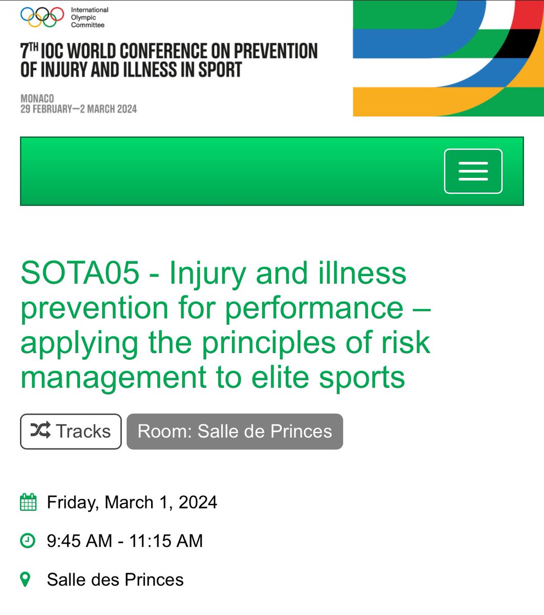 In 2 weeks we will be presenting @IOCprevConf . A novel approach in sports #injuryPrevention based on #RiskManagement , the primary results of an idea/project started almost 10 years ago, with a great team @RoaldBahr @DrTabben @nih_sognsvann @Aspetar , Ousama and Ingvild.