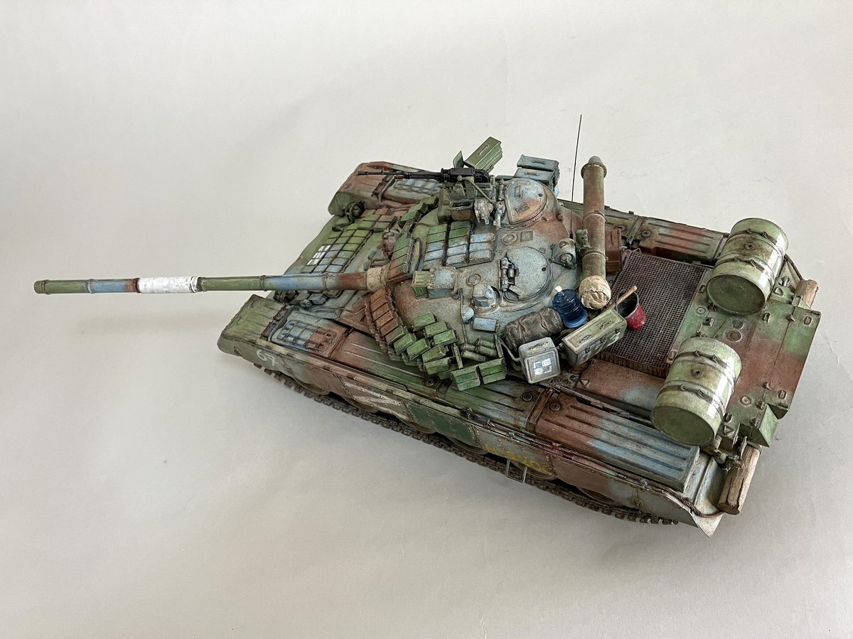 nekomanmaok's tweet photo. T-80くん画像　その３
#戦車模型 #scalemodels #模型戦車道 #T80 #TRUMPETERMODELS https://t.co/9cYDgaFf5B
