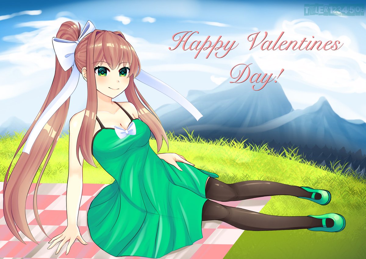 Monika Valentines Day Artwork (alt) #DokiDokiLiteratureClubPlus