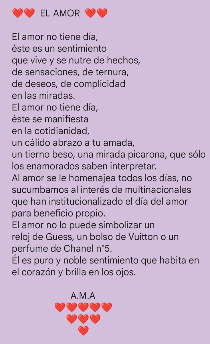 Buenos días amigos, hoy se festeja el día del amor, el catorce de Febrero.
Aquí os dejo mi reflexión al respecto.
Feliz Miércoles.