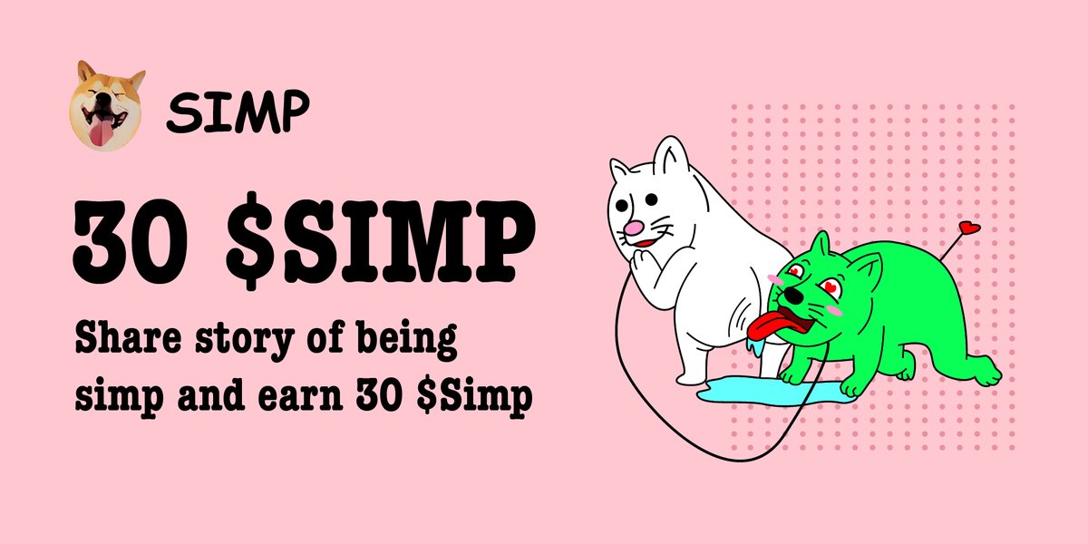 🪖 The Pure Love Warriors are ready for their grand return!

👅 Share your simp story on Twitter by mentioning <a href="/Simpdoge_me/">SimpDoge（ERC404）👅</a>.
👅 Fill out the form at forms.gle/Kkyhdwj7QWrC2m….

We will select 10 top-notch stories and reward them as "Simp Kings" with 3 $Simp prizes!