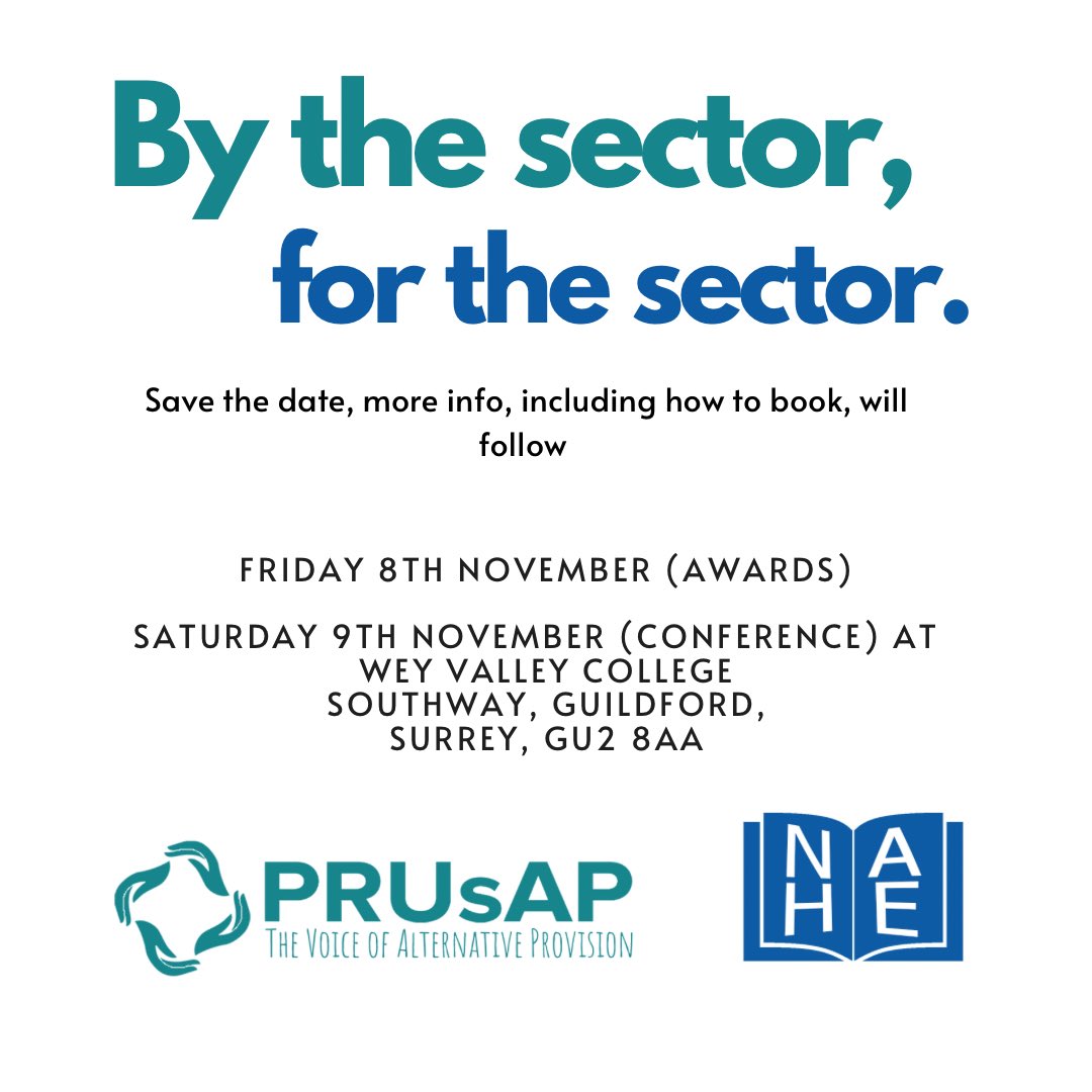 Save the date! Friday 8th November awards Saturday 9th November conference Location - Guildford, Surrey. #ByTheSector