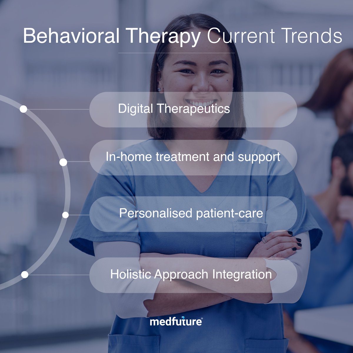 medfutureglobal's tweet photo. 2024's Behavioral Therapy evolves with tech integration, enhanced access & outcomes, plus streamlined CBT. Discover the latest trends: https://t.co/rEq22pgz4R
#medfuture #behavioraltheraphy #behavioraltheraphytrends #HealthcareNews #Victoria #ValentinesDay #WednesdayMotivation https://t.co/wH6Np5THst