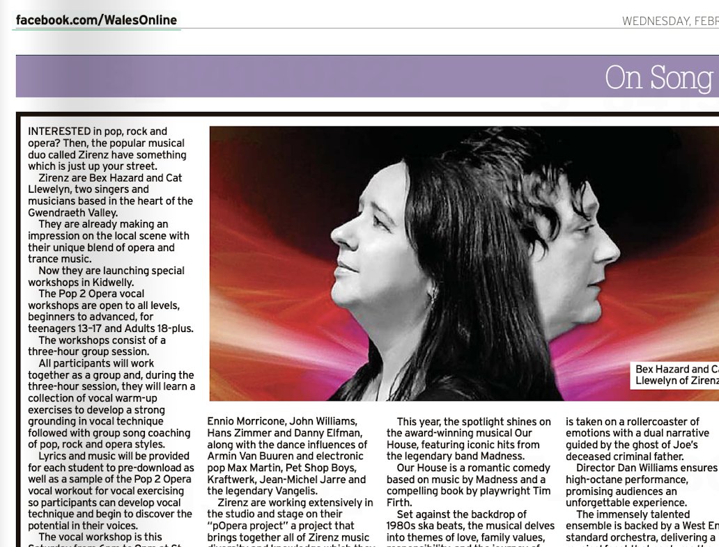 The latest 'On Song' column by <a href="/rlloydpr/">Robert Lloyd</a> is in <a href="/Carmjournal/">Carmarthen Journal</a> &amp; <a href="/LlanelliStar/">Llanelli Star</a> today. Spotlight on new POP 2 OPERA Vocal Workshops planned by <a href="/zirenz/">zirenz</a>
#Llanelli #Carmarthen #BurryPort #Ammanford #Kidwelly #Pontarddulais #SupportYourLocalPaper #buyapaper