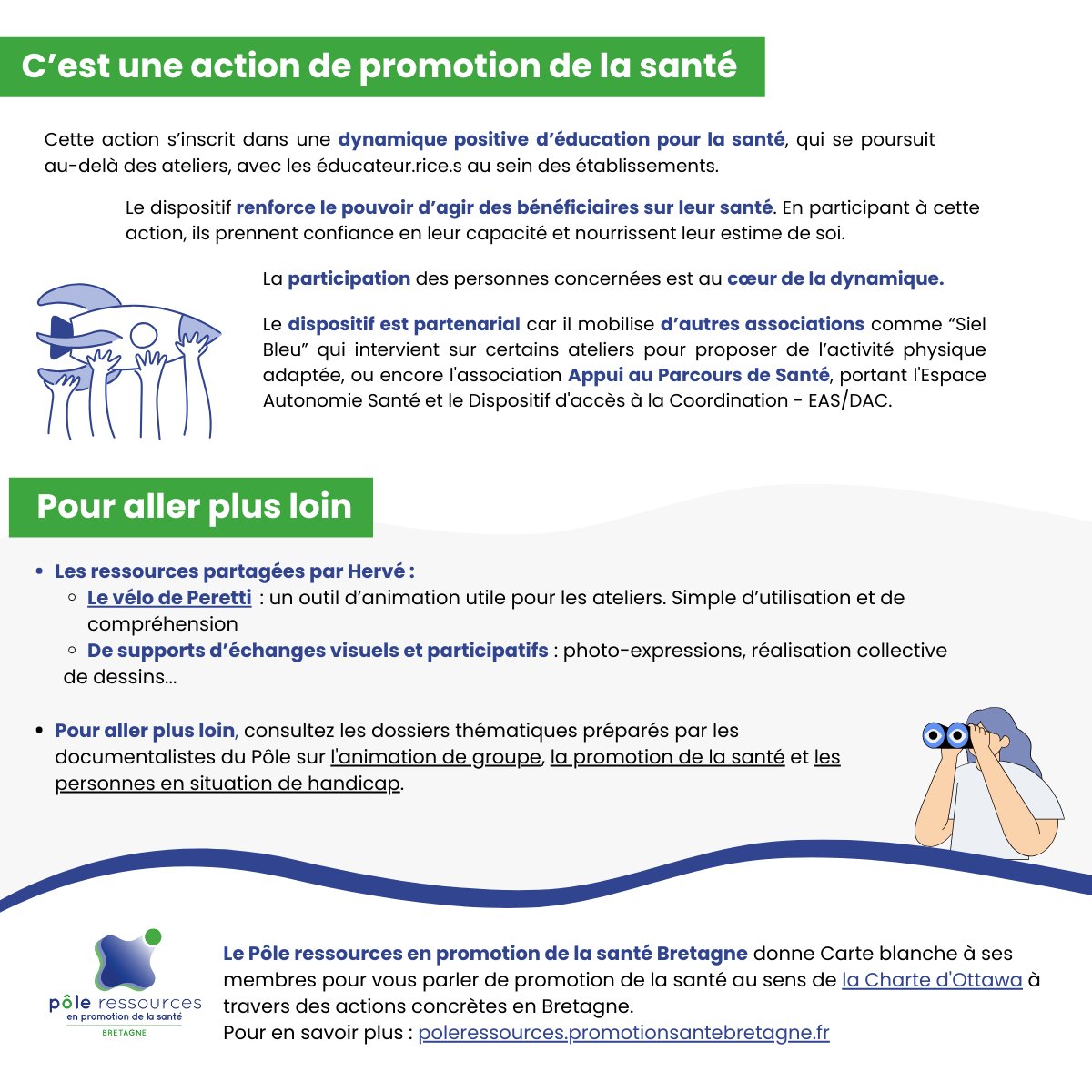 PromoSanteBzh's tweet photo. [#Carteblanche] 🔎 Zoom sur le programme d’éducation pour la santé des personnes en situation de #handicap « Bien vieillir après l’Esat », à travers la nouvelle carte blanche du pôle ressources en promotion de la #santé. À découvrir ici 👇 et en ligne🔗 https://t.co/SFHOLKtnDL https://t.co/yTacfhY02h