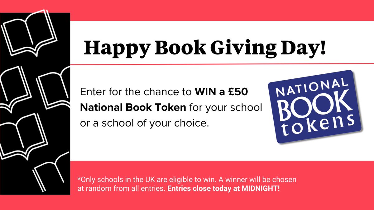 📚Today is #BookGivingDay and #ValentinesDay!

Spread the love by entering our #giveaway for a chance to win a £50 book voucher for one lucky school!

To enter:
◼️ Like❤️
◼️ Retweet 🔄
◼️ Reply with the name of the school you'd love to receive the voucher!
