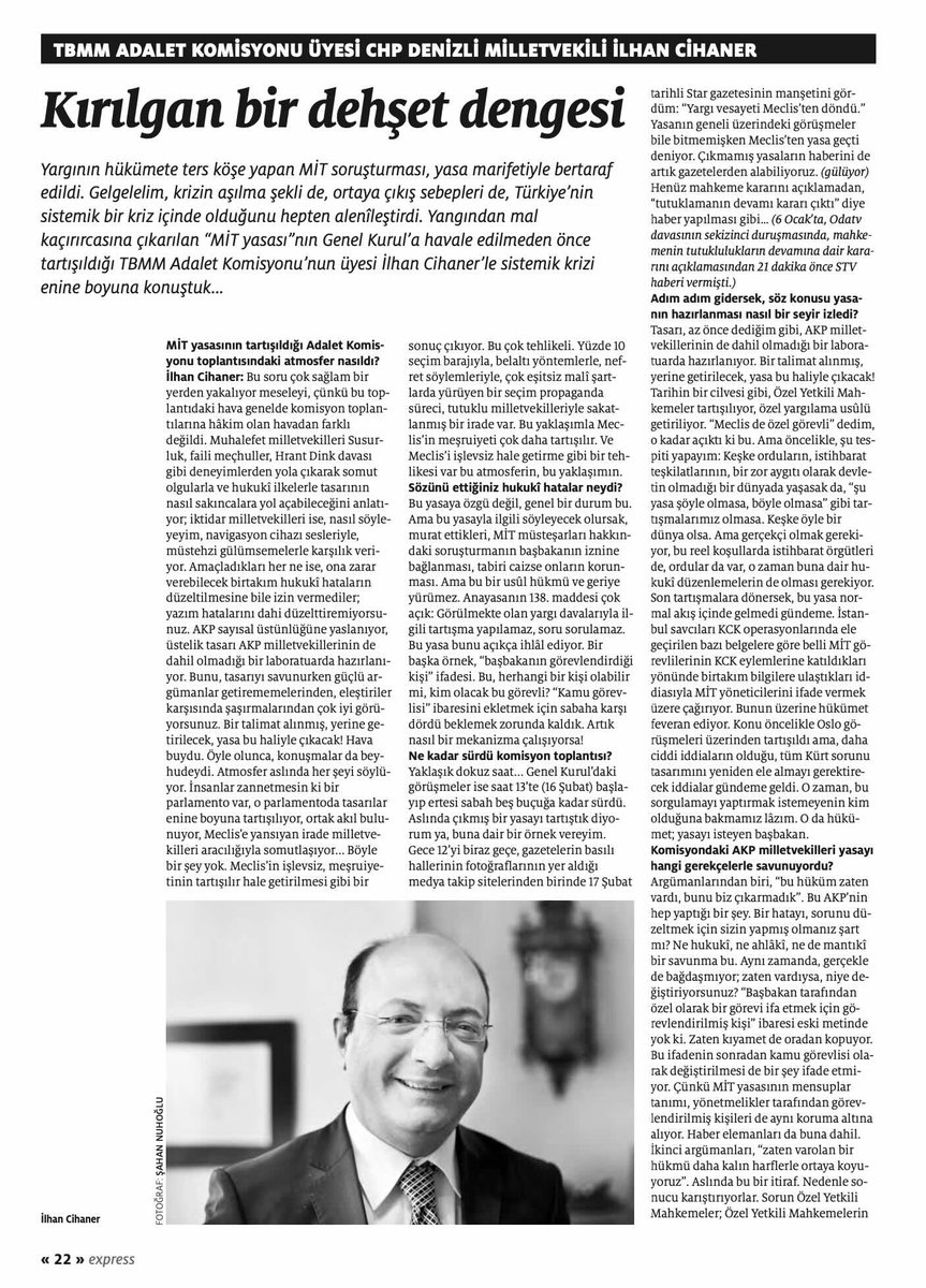 1+1 Express (@birartibirorg) on Twitter photo #Erzincan felaketi göz göre göre geldi.
<a href="/ilhancihaner/">İlhan Cihaner</a> ile 2012 yılına, Express dergisinin 126. sayısına gidiyoruz:
#İliç #altın madeninden MİT krizine, AKP - Gülen Cemaati çatışmasından şike davasına, Kürt sorununa…
Söyleşinin tamamı 1+1 Arşivi'nde:
birartibir.org/dergi/express-… #Erzincan felaketi göz göre göre geldi.
<a href="/ilhancihaner/">İlhan Cihaner</a> ile 2012 yılına, Express dergisinin 126. sayısına gidiyoruz:
#İliç #altın madeninden MİT krizine, AKP - Gülen Cemaati çatışmasından şike davasına, Kürt sorununa…
Söyleşinin tamamı 1+1 Arşivi'nde:
birartibir.org/dergi/express-…