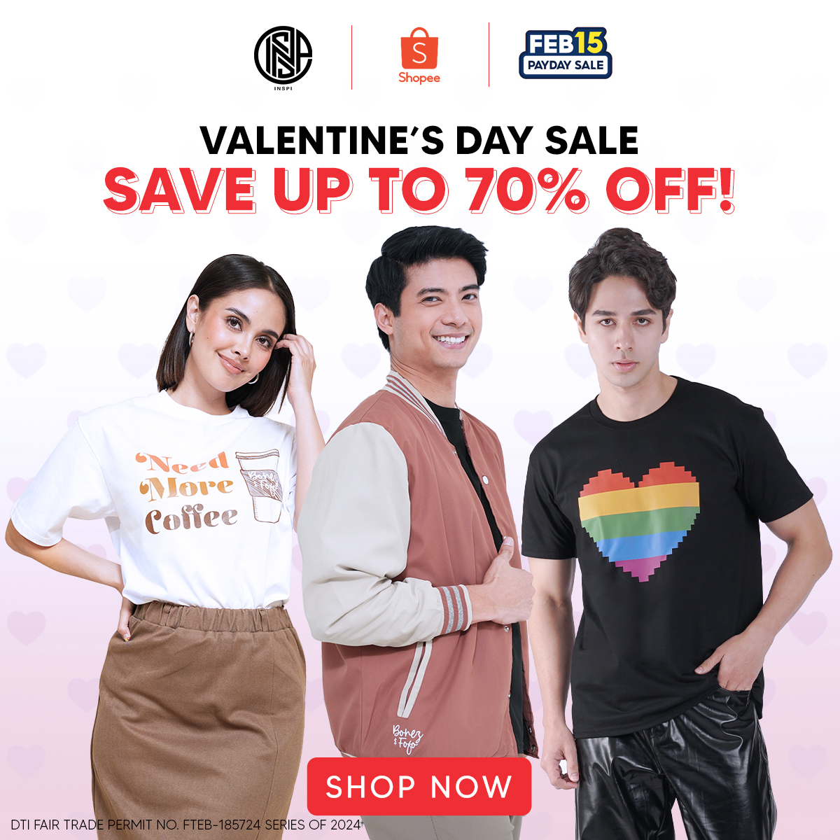 inspi_ph's tweet photo. Payday means it’s time to revamp your wardrobe with the best and latest fashion trends! Shop smart and save BIG this Valentine’s promo deals from INSPI😉

SHOPNOW👇
🛒Shopee: https://t.co/5Y92D8z5uy

#inspi #inspiph #weartoinspire #shopnow #shopee #shopeeph #sale #paydaysale https://t.co/pjitNc8MdA