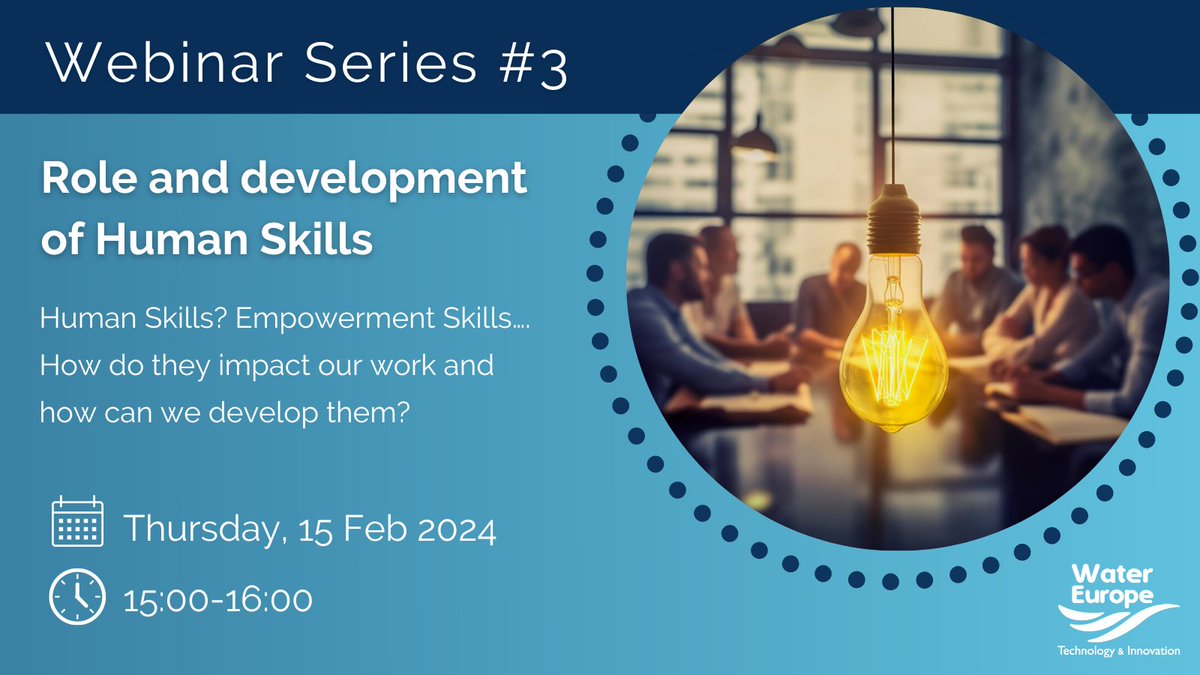 🔵Happening tomorrow!

🙌If you have enjoyed the previous #humanskills webinar where @imermaid_eu was presented, JOIN the upcoming edition featuring the CEO of the @worldwaterac, @GMLKnufman !

🗓15 February
⏰15:00-16:00
👉Free Registrations: buff.ly/3SWyepX