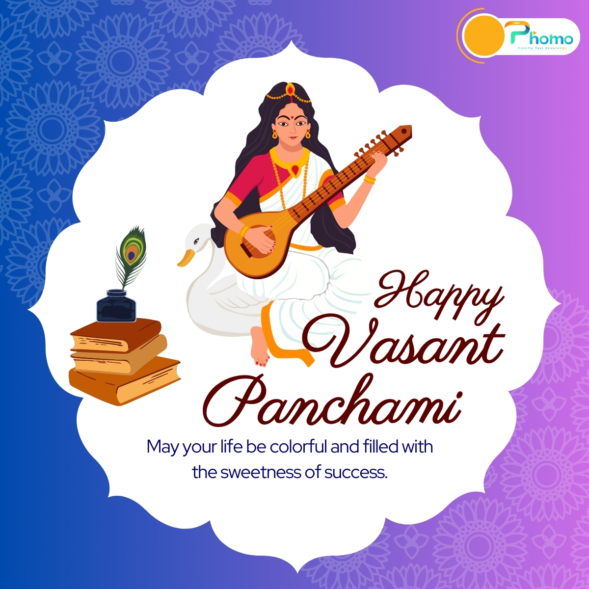 phomoquizz's tweet photo. On the Occasion of Vasant Panchami! May the blessings of Maa Saraswati fill your life with joy, prosperity, and success.
Happy Vasant Panchami 2024

#phomo #vasantpanchami #phomoquiz https://t.co/wxmRZKFdbW