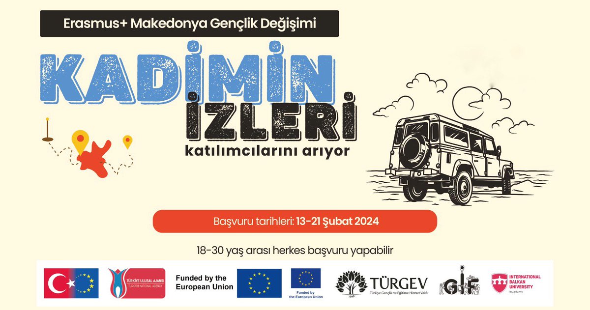 Kadimin İzleri Projesi’nin 3. etabı için Kuzey Makedonya’ya gidiyoruz  🙌

Türkiye Ulusal Ajans’ın desteği, TÜRGEV ve Uluslararası Balkan Üniversitesi iş birliğiyle gerçekleşecek olan proje kapsamında sözlü tarih çalışmaları yapacağız 🇲🇰