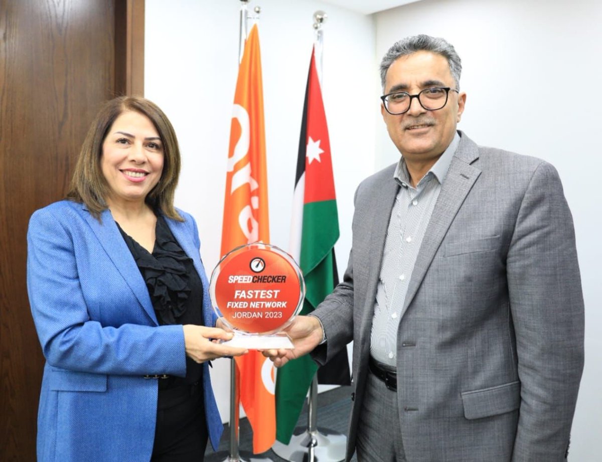 orangeJo's tweet photo. نفتخر بحصولنا على شهادة معتمدة من Speed Checker كأسرع إنترنت فايبر في المملكة للسنة الثانية على التوالي. أورنج الأردن لا تتوقف أبداً عن تقديم الأفضل لمشتركيها كجزء من كونها المزود الأول و الرائد في المملكة
#SpeedChecker https://t.co/fpLuWOwePe
