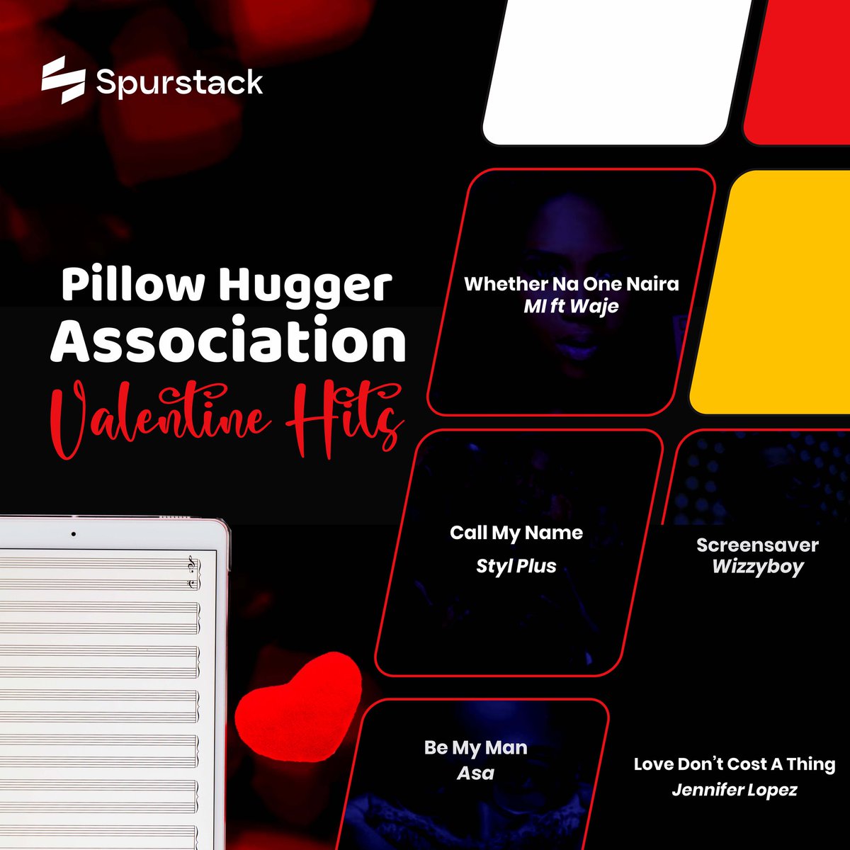 spurstack's tweet photo. In the spirit of Valentine, we've curated a song list for those who will be looking at the love in the air from their beds this evening. 

If nobody cares about you, we do 😁 https://t.co/m9DnCVWf3r