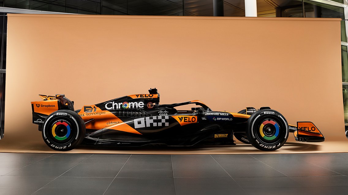 F1's tweet photo. Say hello to the MCL38 👋

After revealing the livery last month, @McLarenF1 pull the covers off the real thing! ✨

#F1 https://t.co/4H2YtOMQVJ