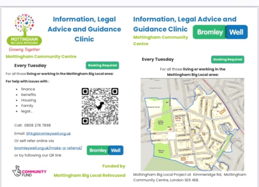 Information, Legal Advice and Guidance Clinic provided by Citizens Advice Bromley. This service is by appointment only and will take place at Mottingham Community Centre, Kimmeridge Road SE9 4EB. Will run every Tuesday. #mottinghamresidents #legaladvice #freeinformation