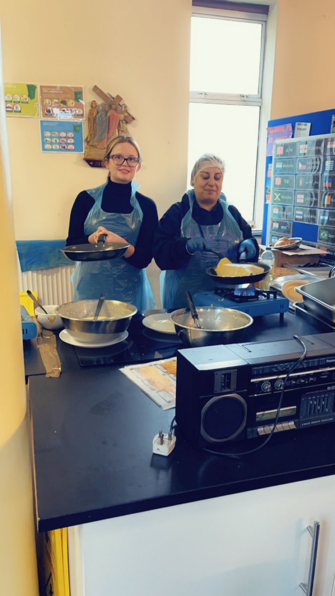 stfcov's tweet image. Pancakes went well yesterday, lots of pancakes eaten and even the children joined in decorating pancakes and biscuits!