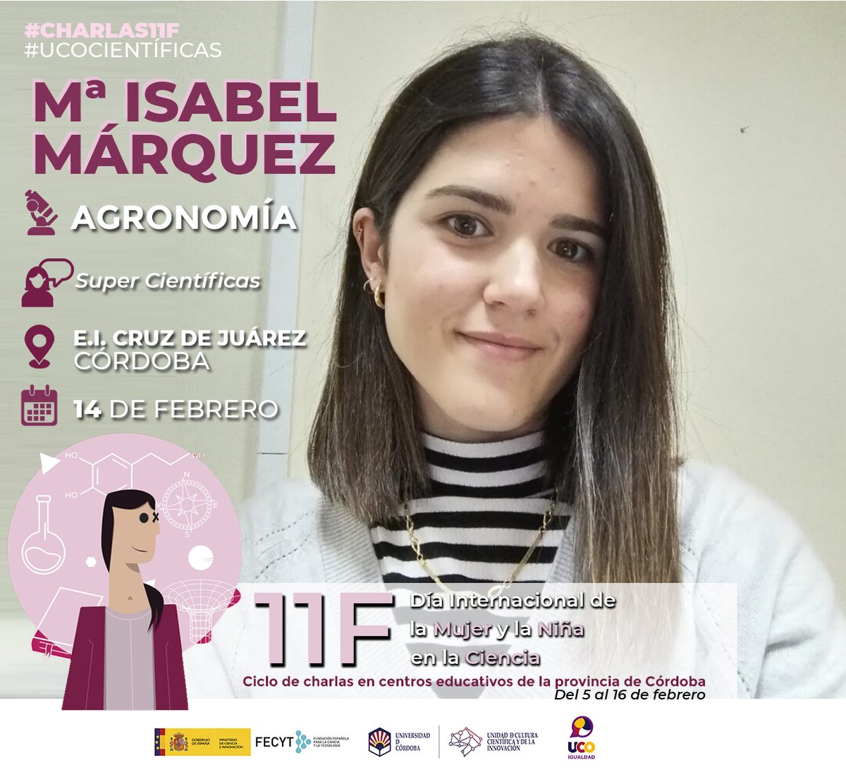 AgronomiaUCO's tweet photo. Hoy les toca a Isabel Márquez y @CestudilloC de @ucolivo llevar el mensaje de #Charlas11F 👩🏻‍🔬 a la Escuela Infantil Cruz de Juárez 🥳 e inspirar a las agrónomas del futuro 👇🏻 https://t.co/Nkz9wzgwIE