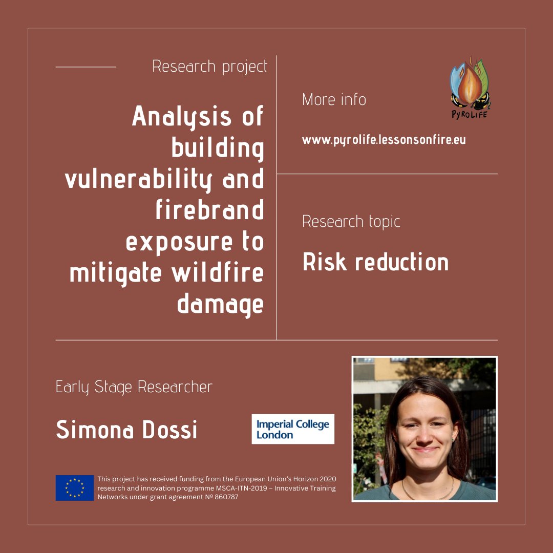 PyroLife_ITN's tweet photo. 📢#PyroLife training programme deals with current and future fire challenges, like building fire-resilient homes.

👉Here, we present @DossiSimona´s research project, recently completed.

👉Visit Simona’s profile to find out more about it and her ⬇️

https://t.co/cIdHN9nibJ https://t.co/dj8KWFQwZW