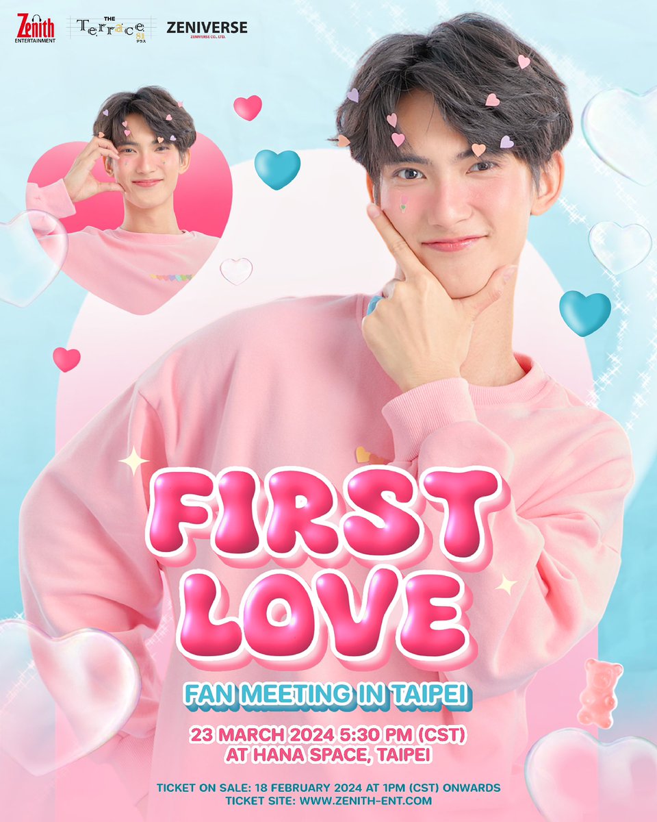 firstfh5's tweet photo. 情人節快樂！💌💕今天是情人節。我為大家準備了一份大大的驚喜

《 FIRST Love Fan Meeting In Taipei

演出日期：2024.03.23 （六）5:30 PM 
演出地點：HANA SPACE花漾展演空間
票價：VIP區 NT$6,600 / A區NT$4,900
售票時間：2024.02.18（日）1:00 PM 起
售票平台: https://t.co/UqyHtY3DsW https://t.co/gPWwyGkPNM