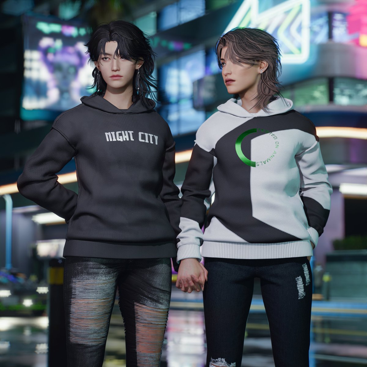 Happy Valentine's Day❤️ Coming soon Comfy Hoodies by @wo1fx7 #Cyberpunk2077 #PhotoMode #VirtualPhotography