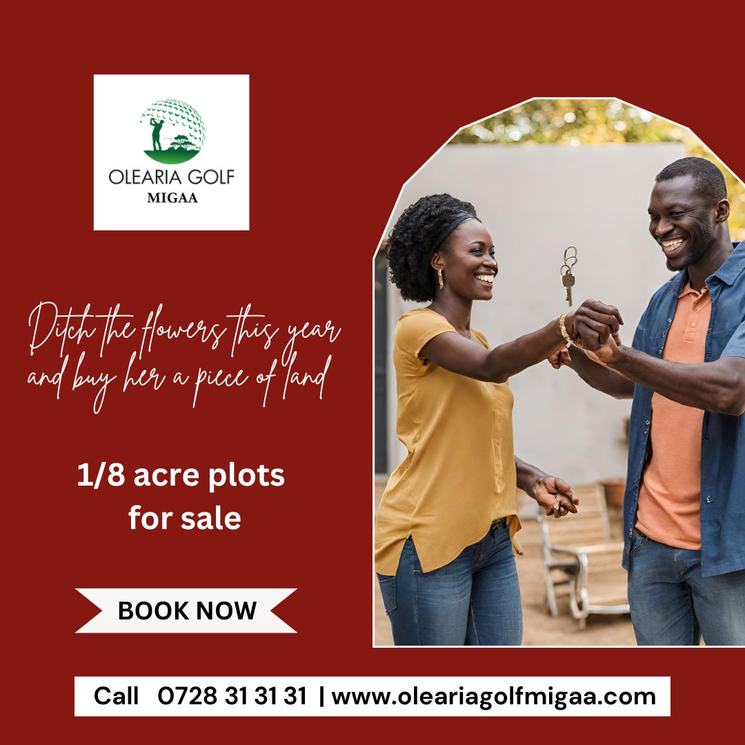 AddedValueGRP's tweet photo. 🌹 Skip the cliché flowers this Valentine's Day! Surprise your loved one with a unique gift - a piece of land at Olearia Golf, Migaa. 
💕 Create lasting memories together in this picturesque location. 
#ValentinesGift #OleariaGolf https://t.co/r2zGVCskcw