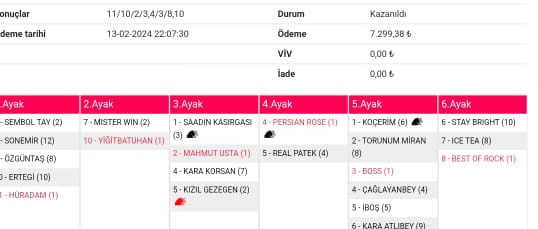 13 şubat Adana tutan kuponu da ilave edeyim