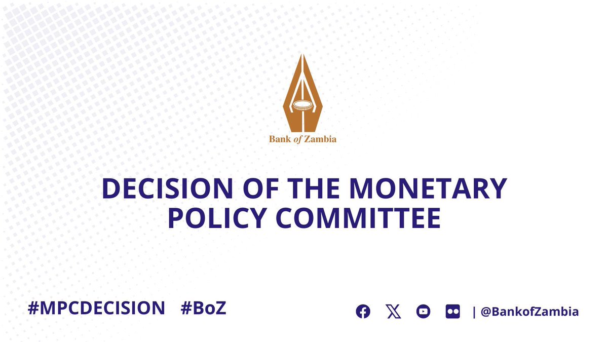 BankofZambia's tweet photo. The Monetary Policy Rate has been raised by 150 basis points to 12.5%. This was decided by the Monetary Policy Committee at its Meeting held from February 12-13, 2024. #MPCDecision #BoZ https://t.co/1yaa0z7HO0