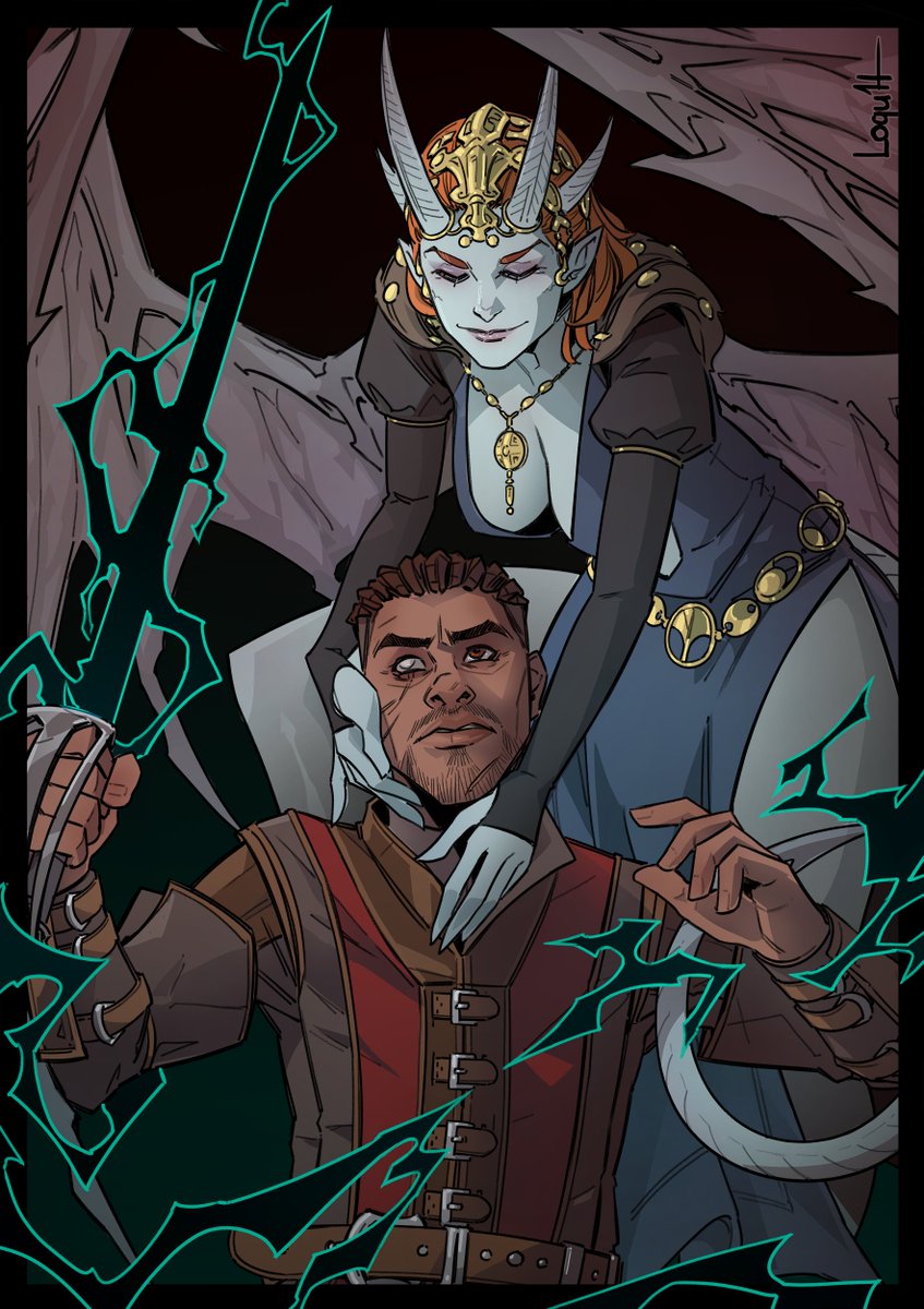 loqu1t's tweet photo. They're here... I finally finished my Wyll and Mizora fanart! Write in the comments if you'd like to see more of #BaldursGate3 fanart! (and which character/s?) https://t.co/eR99l91lWx
