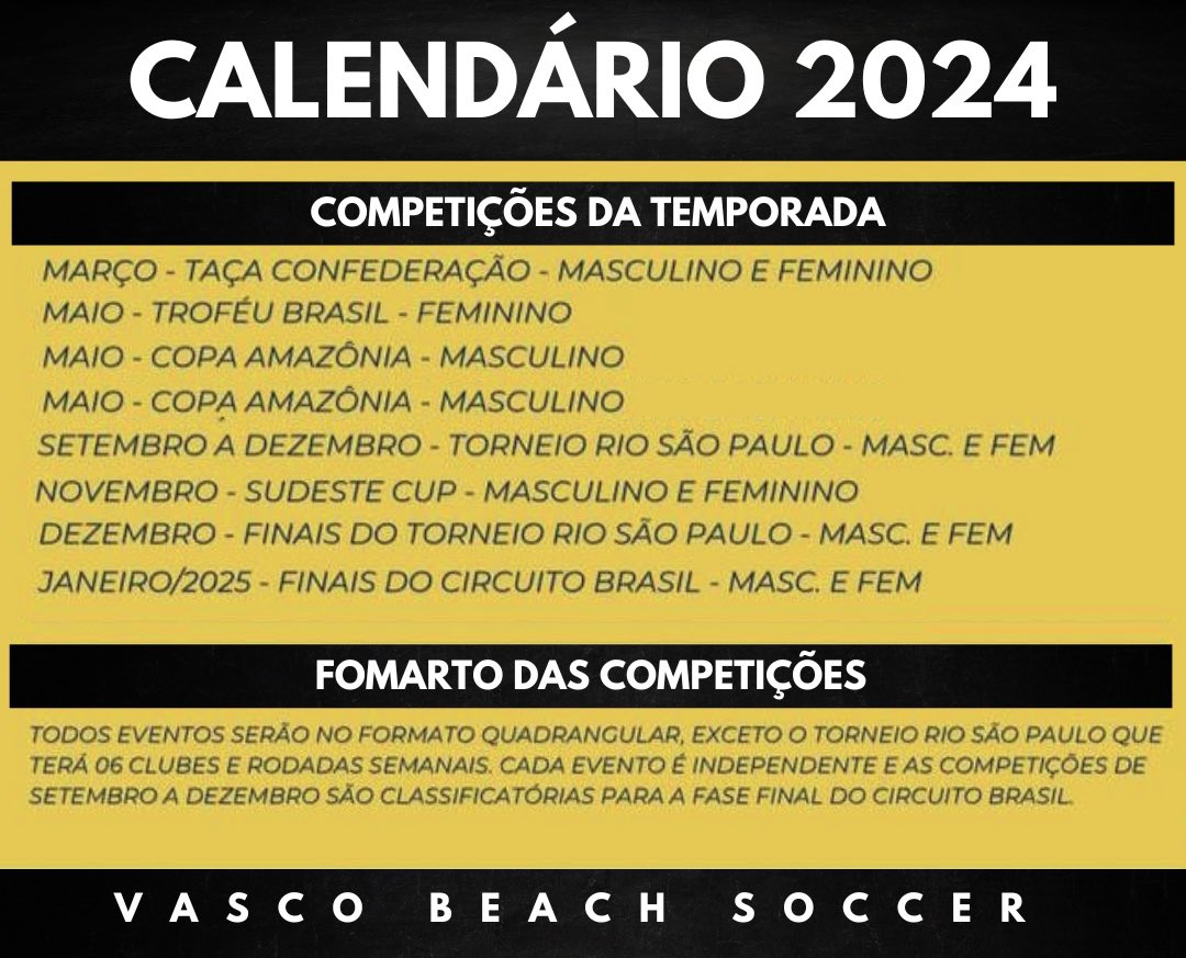 C A L E N D Á R I O  T E M P O R A D A  2 0 2 4 💢