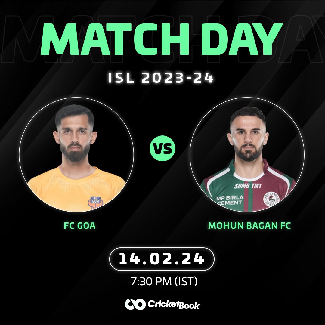 cricketbook_'s tweet photo. FC Goa and Mohun Bagan FC are set to go head-to-head in today's Indian Super League (ISL) clash.
#FCGoa #MohunBaganFC #ISL #ISLclash #ISLfever #ISLforever #ISLmatch #Matchday #FCGvMBFC #MBFCvFCG #CricketBook https://t.co/T5CFD0LmjG