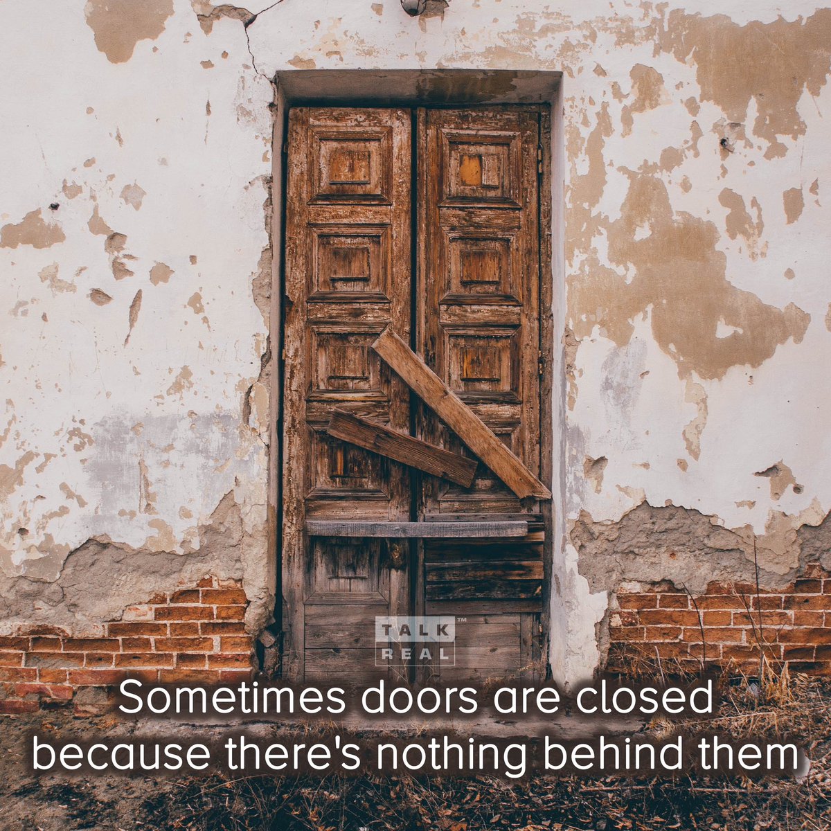 TalkRealCollctv's tweet photo. Don’t stress that some doors don’t open for you,
They either weren’t meant for you or have nothing behind them!

#Deadend #StrongMind #Understanding #YourTimeWillCome #MentalHealth #SelfAware #KeepGoing #Optimistic #Patience #TheJourney #Motivation #DailyPositivity #ThickSkin https://t.co/6P64RLsqA0