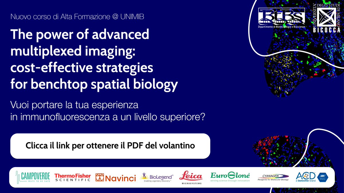 Anna Celant (@acelant2) on Twitter photo Interested in learning more about advanced multiplexed imaging techniques?
This practical course is for you!
drive.google.com/file/d/1JsTzZR…
<a href="/GranucciLab/">Granucci Lab</a> <a href="/unimib/">UniversitĂ degli Studi di Milano-Bicocca</a> <a href="/BtBsUNIMIB/">Dipartimento di Biotecnologie e Bioscienze-UNIMIB</a> Interested in learning more about advanced multiplexed imaging techniques?
This practical course is for you!
drive.google.com/file/d/1JsTzZR…
<a href="/GranucciLab/">Granucci Lab</a> <a href="/unimib/">UniversitĂ degli Studi di Milano-Bicocca</a> <a href="/BtBsUNIMIB/">Dipartimento di Biotecnologie e Bioscienze-UNIMIB</a>