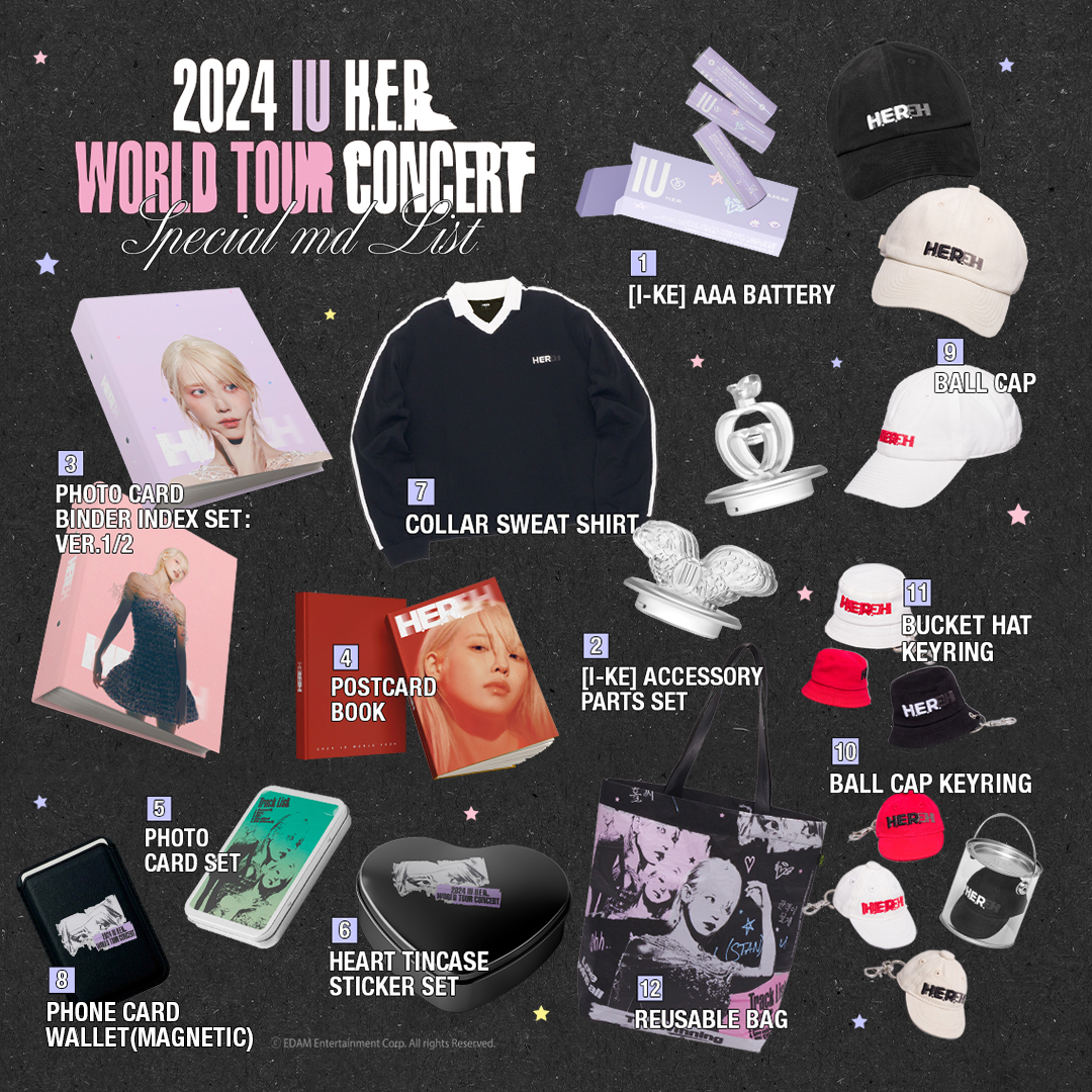 _IUofficial's tweet photo. 2024 IU H.E.R. WORLD TOUR CONCERT IN SEOUL
Official MD 예약 판매 안내

📆 기간 
2024.02.15 (목) 2PM ~ 2024.02.27 (화)
📆 발송
2024.03.12 (화) 부터 순차 배송 시작
📍 판매처 
made EDAM (https://t.co/wbvxKFzbml)

#아이유 #IU
#HER #HER_WORLD_TOUR https://t.co/TpdlKWmP6c