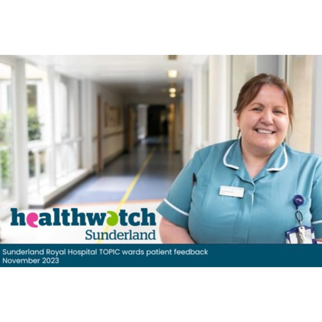 Our Sunderland Royal Hospital TOPIC (The Older People’s Improvement Collaborative) wards patient feedback has now been published!

This report cover's our findings from our visits to the older peoples wards at the Sunderland Royal hospital.
bit.ly/3SFi3Nt  

<a href="/stsftrust/">South Tyneside and Sunderland NHS Foundation Trust</a>