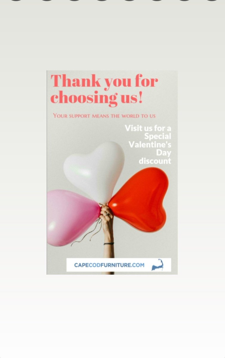 cape_furniture's tweet image. Happy Valentine's Day! ❤️❤️❤️❤️❤️

Capecodfurniture.com 
#CapeCodLiving #valentinesday #love #Capecodfurniture