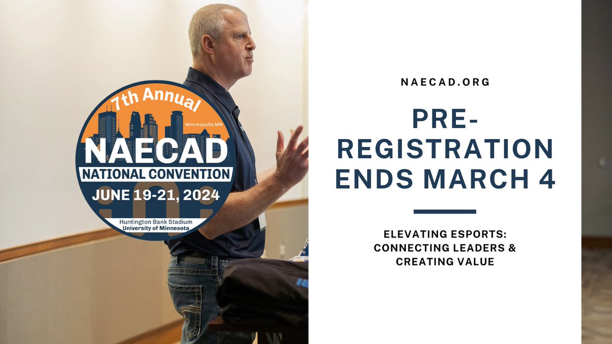 Pre-registration for the National Convention ends on March 4. Don't miss the opportunity to save $25 on your convention ticket. We will also provide more convention details in March! ➡️naecad.org/7th-annual-nat…