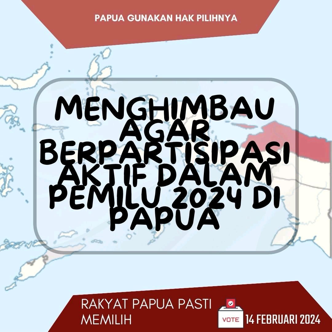 Tolak Golput ya

#Papua #PapuaIndonesia #PemiluPapua #Pemilu #PemiluDamai #JanganGolput.