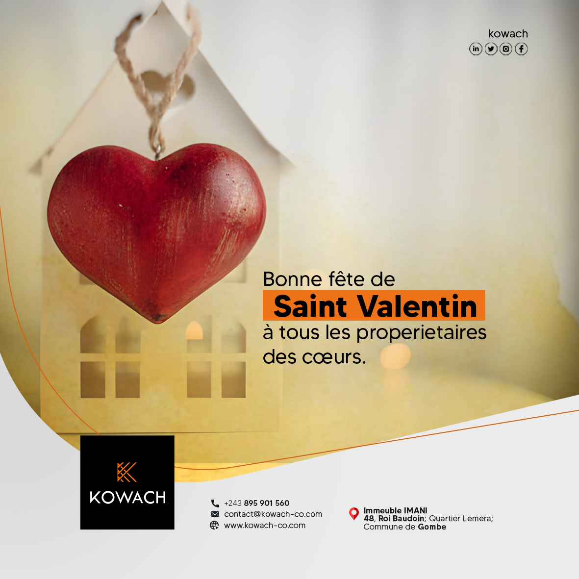 Kowach_co's tweet photo. Bonne fête de saint valentin.

Être titulaire en amour est la clé du bonheur😍😍

#saintvalentin #kowach #maison https://t.co/Fl68BEst7A