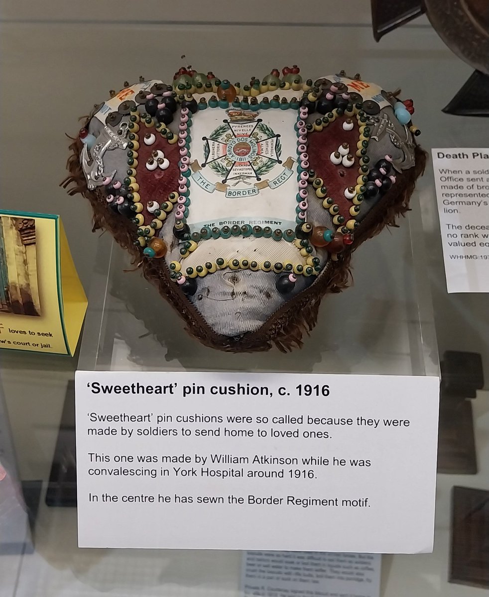lakesandbooks's tweet photo. Sweetheart pin cushion @TheBeaconMuseum #BorderRegiment Any of these in your collection? @CMoML #Valentine #WW1 https://t.co/G5jIch5jrf