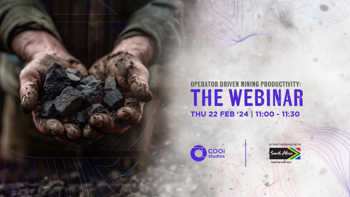 In partnership with <a href="/Brand_SA/">@Brand_SA</a>, COOi Studios presents the Operator Driven Productivity Webinar on Feb 22nd. Join us to explore the report's insights and discuss the evolving landscape of mining productivity.

📊 Report: cooistudios.com/industries-sec…

DM us for more information!