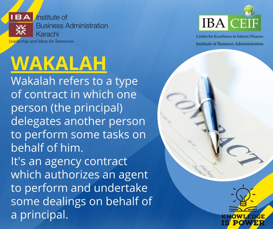 IBACEIF's tweet image. #IBACEIF #IBAKarachi #IslamicFinance #IslamicBanking #wakalah #knowledgeispower #knowledge #wednesday